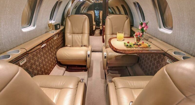 Cabine intérieure marron jet privé Citation 1