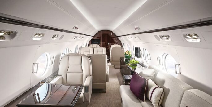 Intérieur jet privé Gulfstream