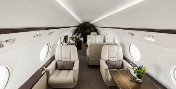 G550 jet privé intérieur