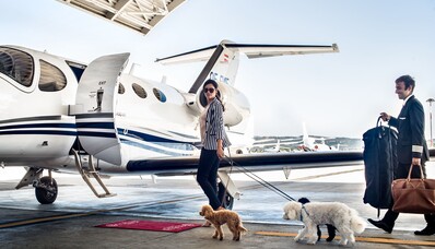 ¿Puede mi perro viajar conmigo en un avión privado?