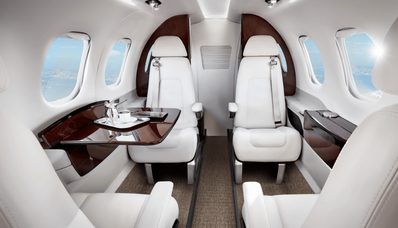 Las grandes cabinas de los jets privados