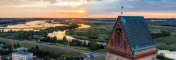 Dresde au coucher du soleil avec bâtiments historiques