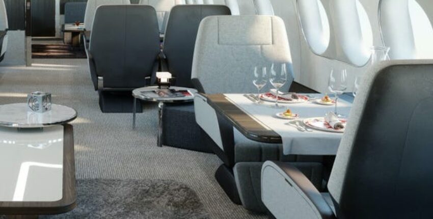 ## Texte remplaçant :

Location jet privé : Cabine luxueuse ACJ 220.