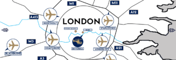 Carte aéroports Londres